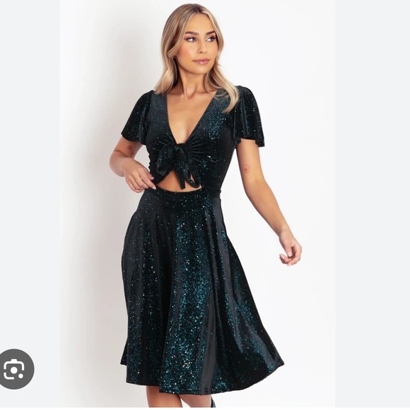 NWT BLACKMILK Silent Night Velvet SPARKLE Rio Midi Dress XXL - Picture 1 of 3